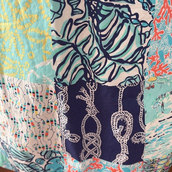 LILLY PULITZER Spring dress sundress navy blue white corset nautical L 10 12 - Picture 5 of 12